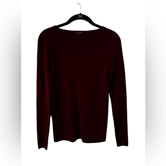 LAFAYETTE 148 Burgundy Wool Ribbed Sweater Size P - Picture 1 of 5
